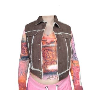 Vintage Just Cavalli vest faux fur brown colour size XS/S New condition